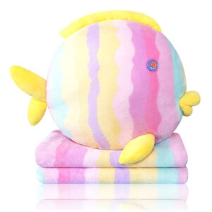 Kawaii Kiss Fish Plush Pillow And Quilt 2 in 1 car pillow kawaii