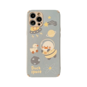 Simpatica custodia per iPhone Space Duck Apple kawaii