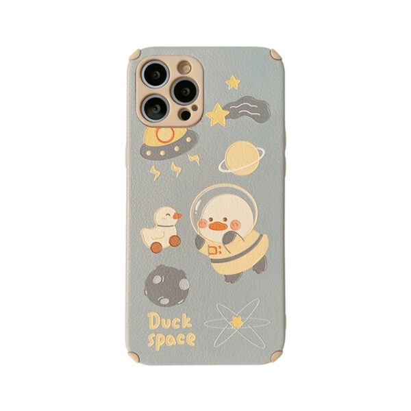 Gulligt iPhonefodral för Space Duck Äppel kawaii