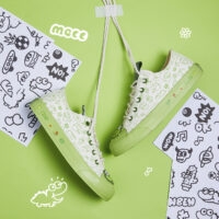 Sapatas de lona com estampa de crocodilo bonito dos desenhos animados Sapatos de lona kawaii