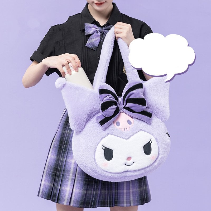 Sanrio Kuromi Melody Plush Doll Backpack New Cute Skirt Kuromi