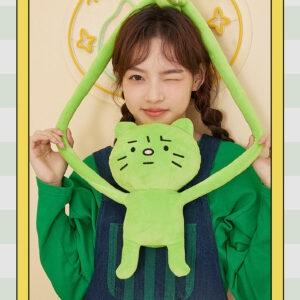 Graziosa borsa a tracolla per bambola con gattino verde Kawaii creativo
