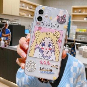 Kawaii Cartoon Sailor Moon Etui na iPhone'a Kreskówka kawaii