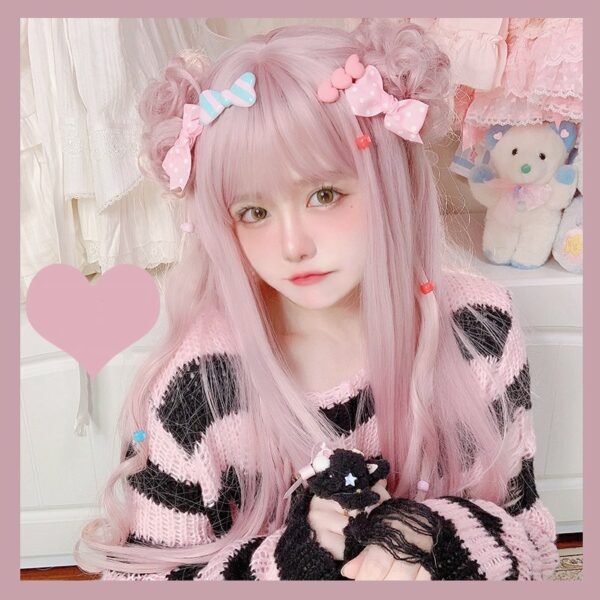 Kawaii Lolita Pink Long-Hair Wig Hair Wig kawaii