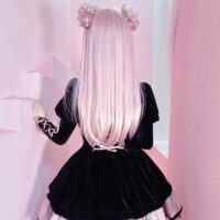 Kawaii Lolita Pink Long-Hair Wig Hair Wig kawaii