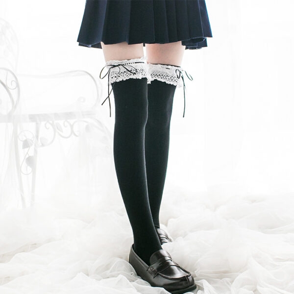 Japanese Cos Lace High Thigh Socks 1