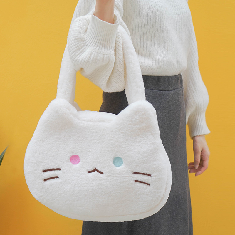 Mini kawaii cat shoulder bag with sewn ears