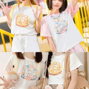 Kawaii Soft Girl Style Japanese Cartoon Print T-shirt - Kawaii Fashion Shop