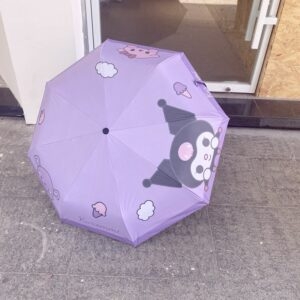 Kawaii Sanrio Kuromi Three-Fold Sun Umbrella - Kawaii Fashion Shop ...