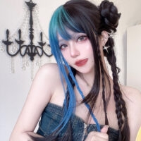 Japanese Y2k Gradient Blue Lolita Wig Gradient Blue kawaii