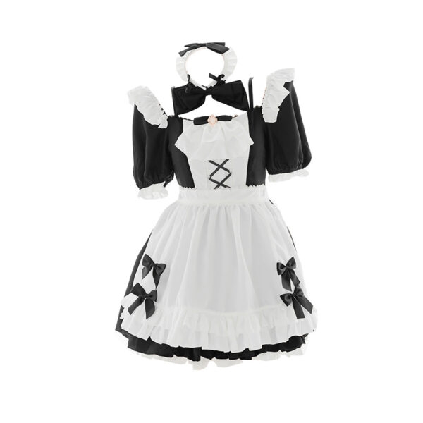 Cute Black and White Maid Skirt Set 5