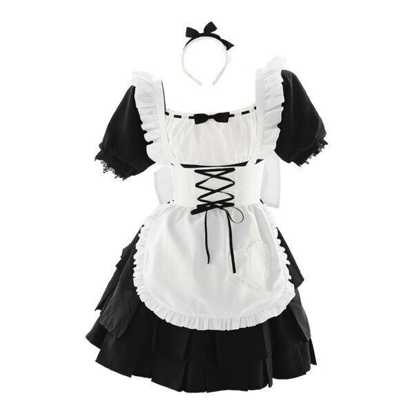 Cute Black White Maid Uniform Dress Suit 5