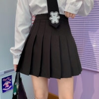 Original design japansk retro plisserad kjol College Style kawaii