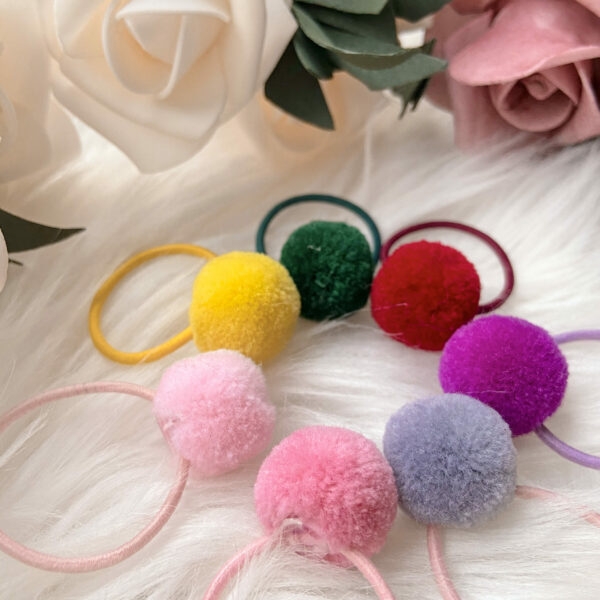 Simpatico anello per capelli Lolita con palline rosa Kawaii carino