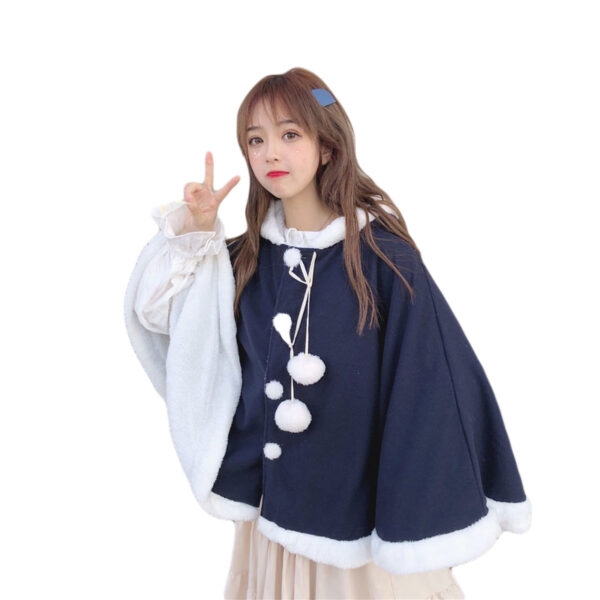 Niedlicher japanischer lockerer Mantel mit Kapuze Umhang Mantel kawaii