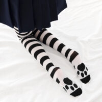 Kawaii Knitted Cat Claw Striped Socks Cat Claw kawaii