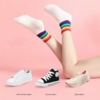 Sweet Rainbow Stripe Socks Rainbow kawaii