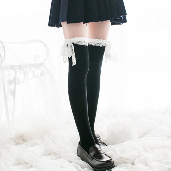 Japanese Cos Lace High Thigh Socks 3