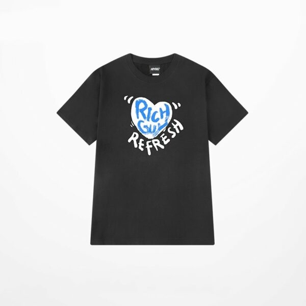 Cartoon Heart Print Oversized T-Shirt