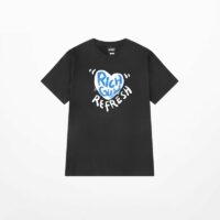 T-shirt oversize z nadrukiem kreskówkowego serca Kawaii z kreskówek