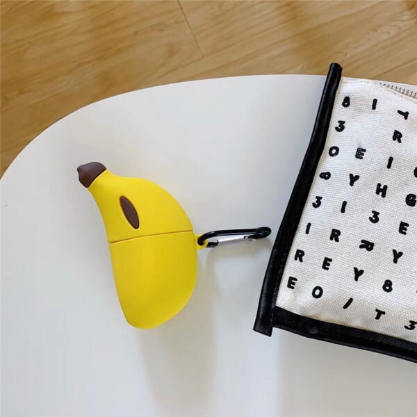 Söt 3D Banana Silikon AirPods-fodral Airpods kawaii