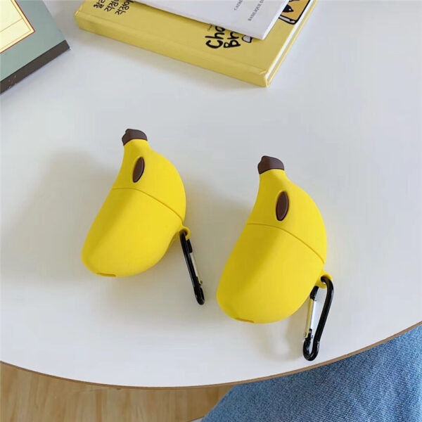 Söt 3D Banana Silikon AirPods-fodral Airpods kawaii