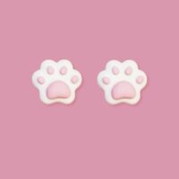 Brincos de garra de gato rosa originais fofos gato kawaii