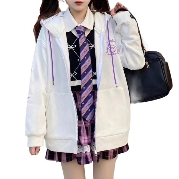 Japanischer weicher schwarzer Mantel im Mädchenstil Schwarzes Kawaii