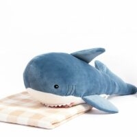 Плюшевая игрушка Kawaii Blue Shark Doll синий каваи