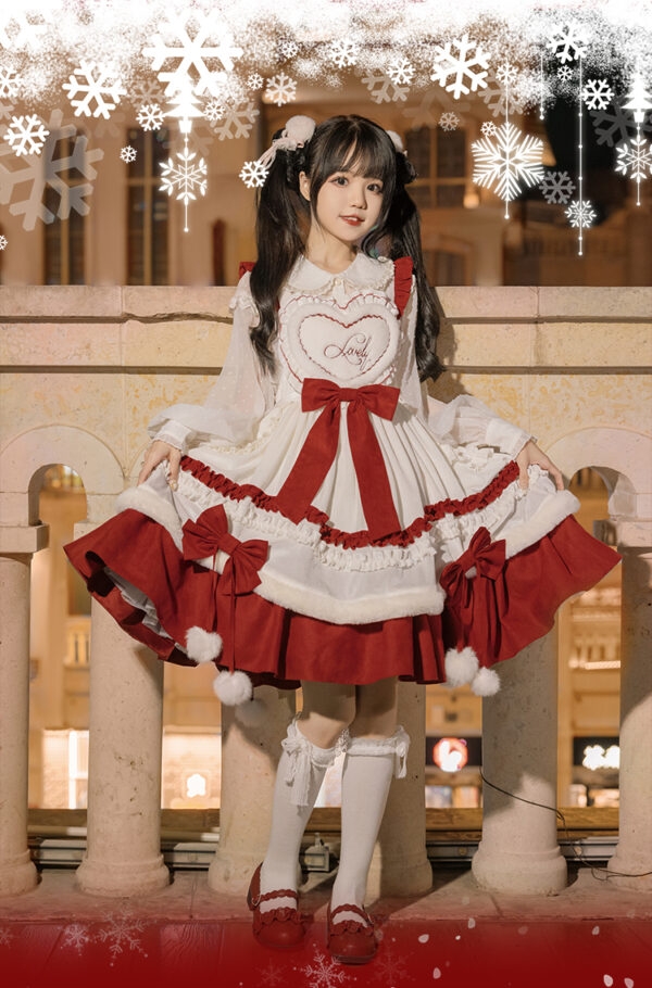 Kawaii meisje rode Lolita jurk Eerste sneeuw-kawaii
