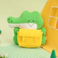 Kawaii Zielony mały plecak dla lalek krokodyla Kawaii krokodyla