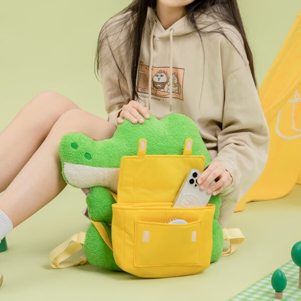 Petit sac à dos vert Kawaii en forme de poupée crocodile Crocodile kawaii