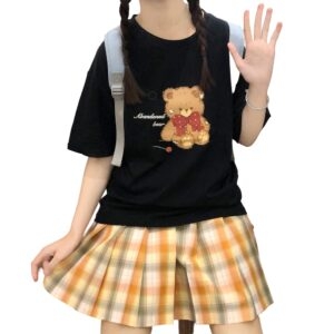 Camiseta con estampado de osos japoneses kawaii