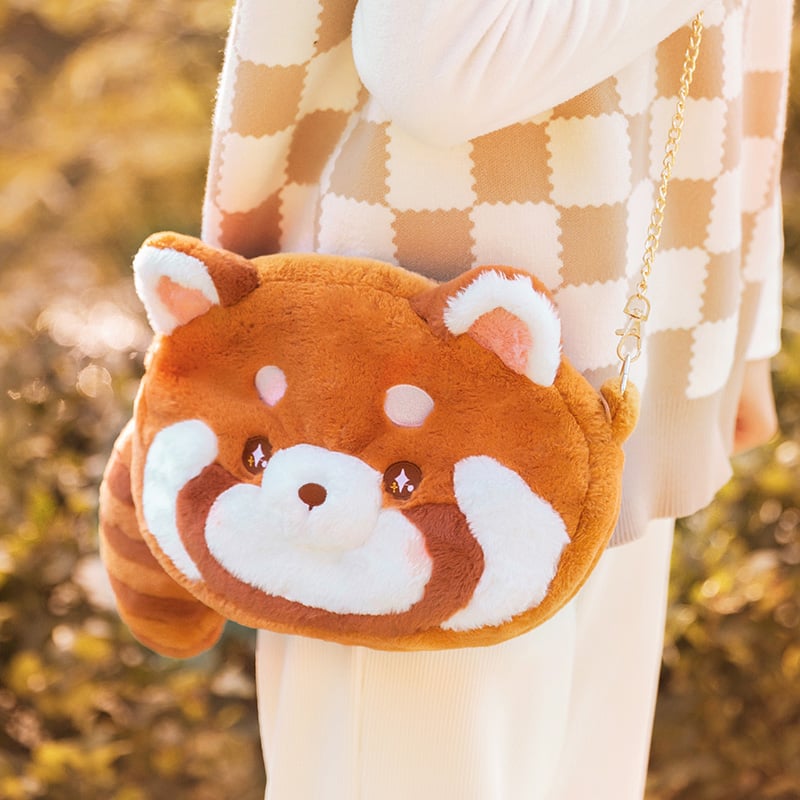 Kawaii Plush Red Panda Crossbody Bag - Kawaii Fashion Shop  Cute Asian  Japanese Harajuku Cute Kawaii Fashion Clothing