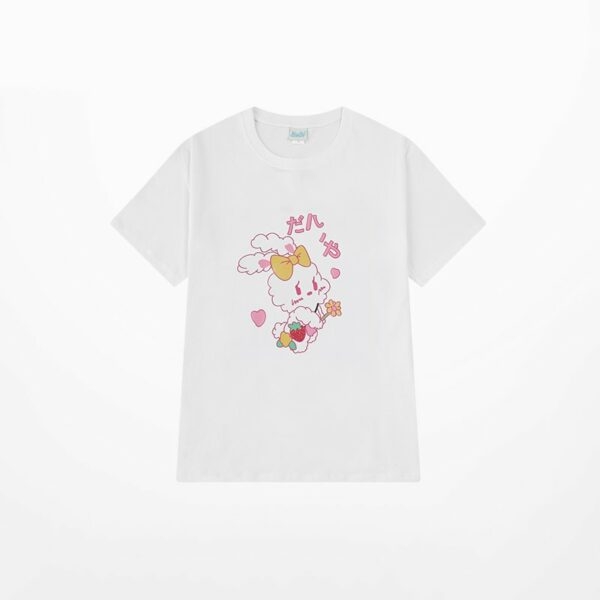 韓国ファッション オールマッチ ピンク Tシャツ 3