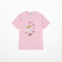 Camiseta rosa combinada da moda coreana Kawaii coreano