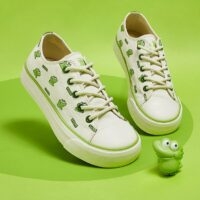 Matcha Color Cartoon Crocodile All-match Canvas Shoes board shoes kawaii