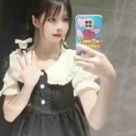 Söt japansk mjuk klänning med dockkrage för flickor