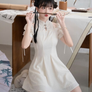 Vestido de manga abullonada de verano de estilo chino Estilo chino kawaii