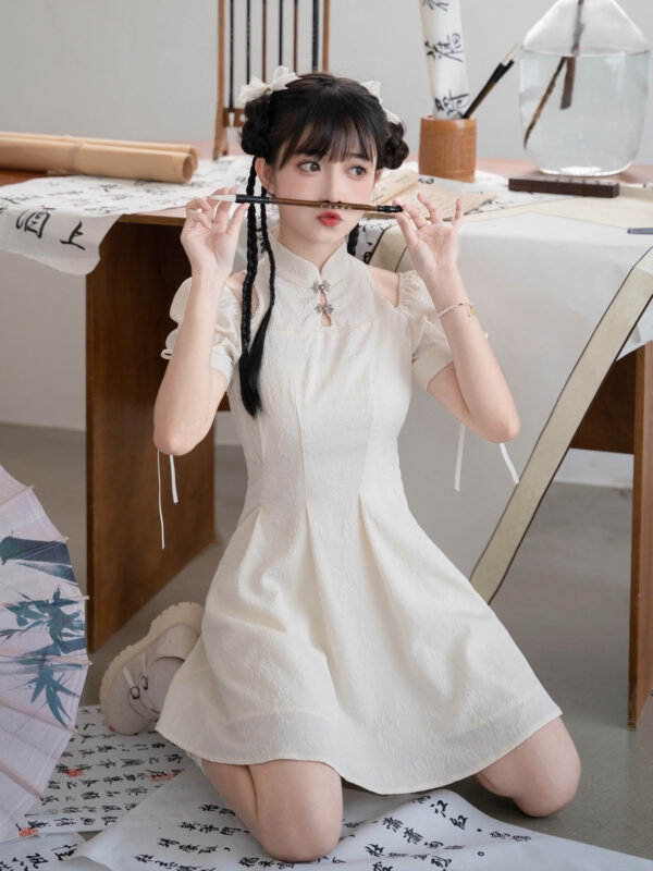 Vestido de manga abullonada de verano de estilo chino Estilo chino kawaii