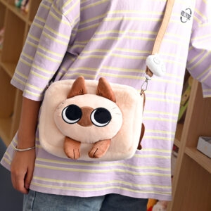 Kawaii Siamese Cat Plush Crossbody Bag Anime kawaii