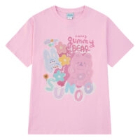T-shirt assorti avec ours de dessin animé, tendance d'été Kawaii tout-match