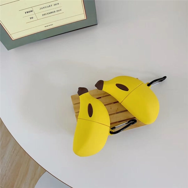 Schattig 3D-banaan-siliconen AirPods-hoesje Airpods-kawaii