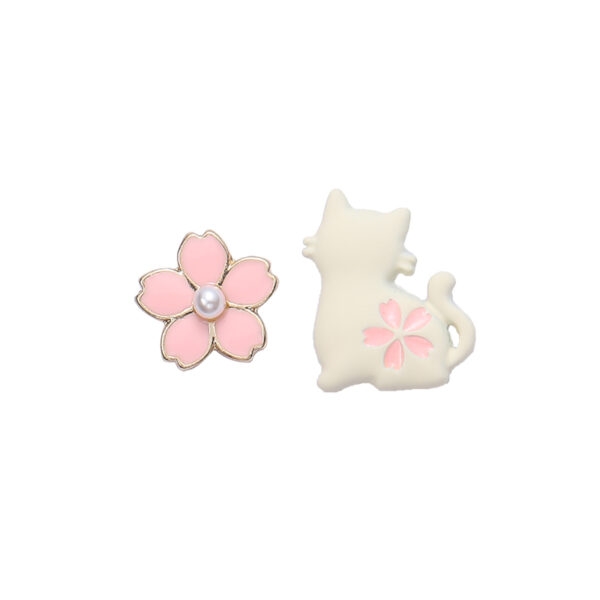 Pendientes simples con forma de flor de gato gato kawaii