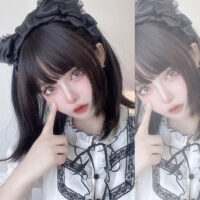 Leuke Lolita korte rechte haarpruik Leuke kawaii