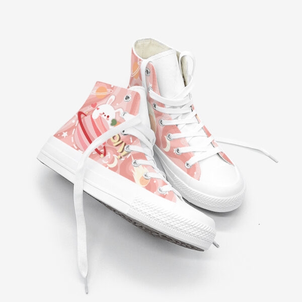Original Design Hand-Painted Couple of High-Top Canvas Shoes 6