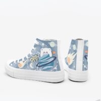 Original Design Hand-Painted Couple of High-Top Canvas Shoes Canvas Shoes kawaii