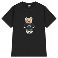 Camiseta extragrande con diseño original de oso de dibujos animados Kawaii todo fósforo