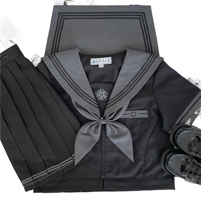 بدلة موحدة سوداء يابانية أصلية من JK Sailor