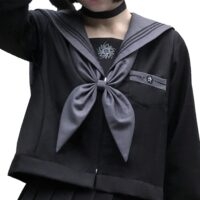 Costume d'uniforme de marin JK noir japonais Original Kawaii noir
